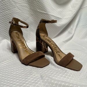 Sam Edelman Tan Snake Print Heels